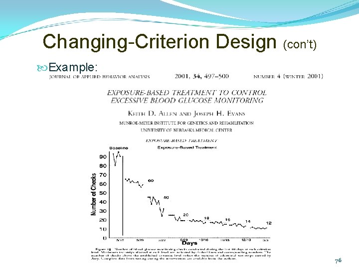 Changing-Criterion Design (con’t) Example: 9. 76 