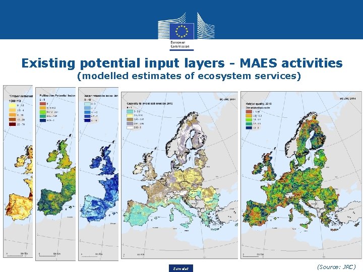 Existing potential input layers - MAES activities (modelled estimates of ecosystem services) 11/1/2020 Eurostat