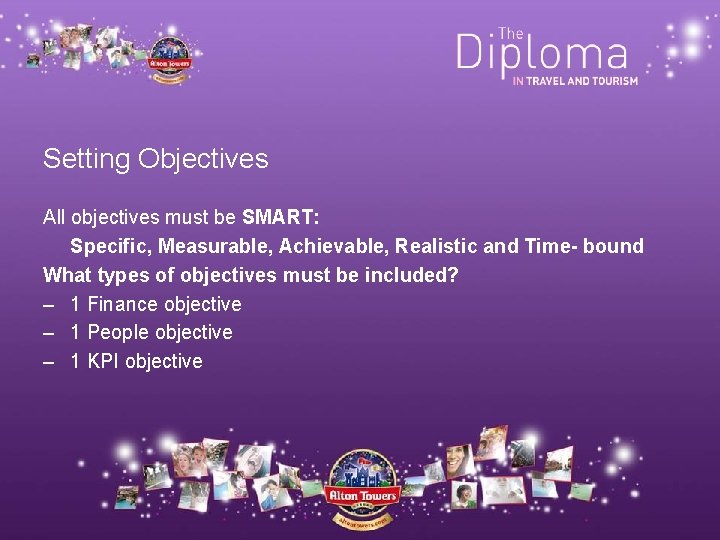 Setting Objectives All objectives must be SMART: Specific, Measurable, Achievable, Realistic and Time- bound