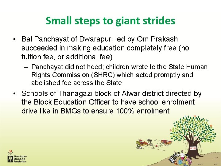 Small steps to giant strides • Bal Panchayat of Dwarapur, led by Om Prakash