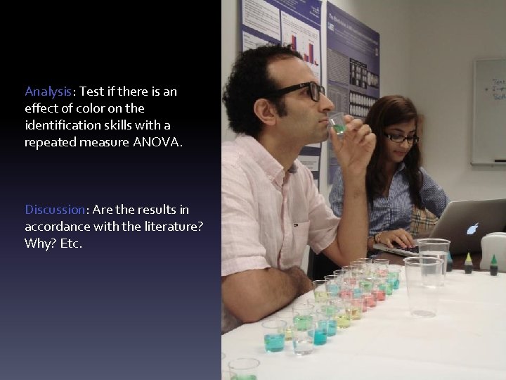 Analysis: Test if there is an effect of color on the identification skills with
