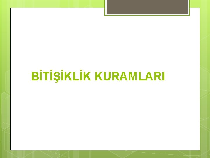 BİTİŞİKLİK KURAMLARI 