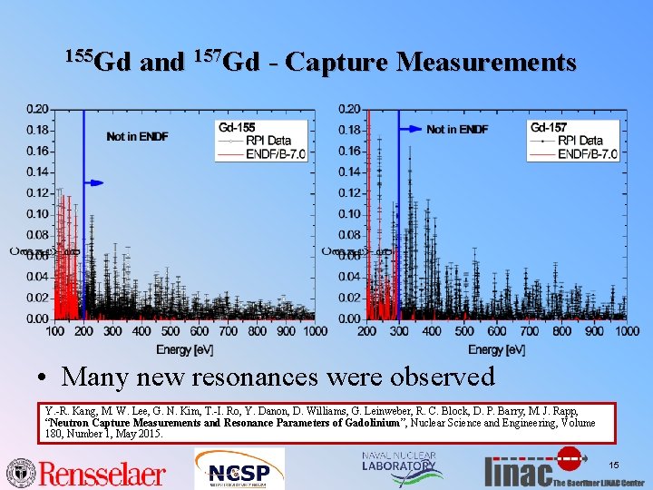 155 Gd and 157 Gd - Capture Measurements • Many new resonances were observed