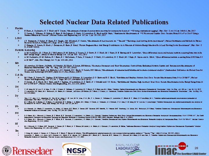 Selected Nuclear Data Related Publications • • Fission Ø Ø LSDS Ø Ø •