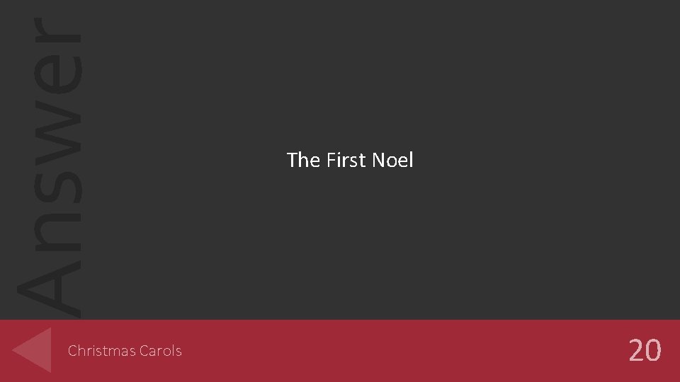 Answer Christmas Carols The First Noel 20 