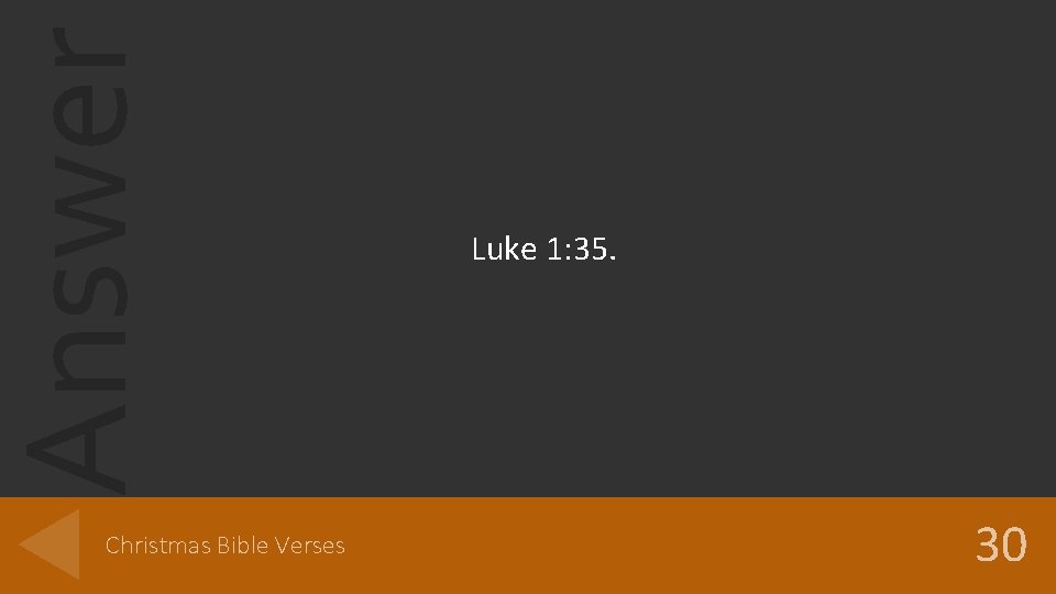 Answer Christmas Bible Verses Luke 1: 35. 30 