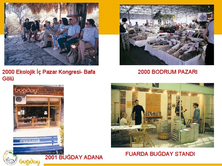 2000 Ekolojik İç Pazar Kongresi- Bafa Gölü 2001 BUĞDAY ADANA 2000 BODRUM PAZARI FUARDA