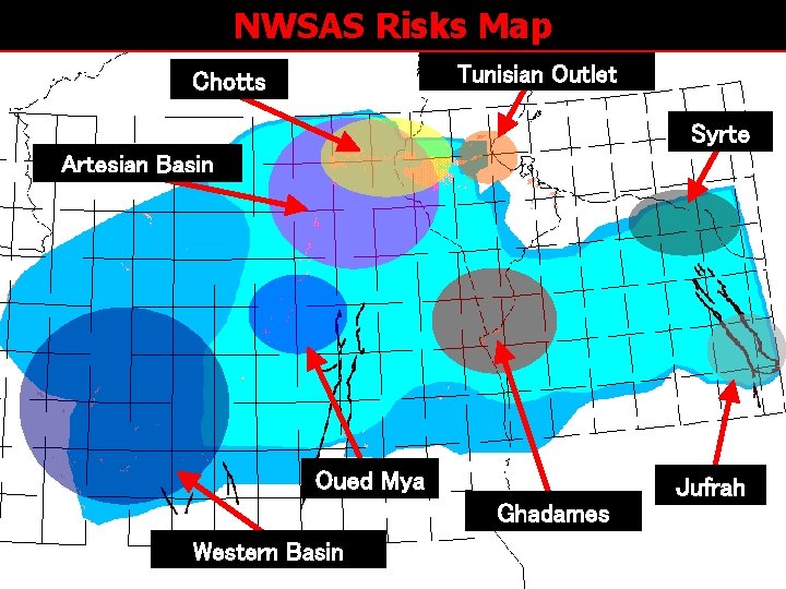 NWSAS Risks Map Tunisian Outlet Chotts Syrte Artesian Basin Oued Mya Jufrah Ghadames Western