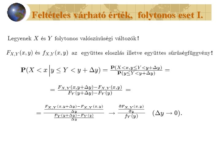 Feltételes várható érték, folytonos eset I. 