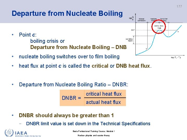 177 Departure from Nucleate Boiling • Point c: boiling crisis or Departure from Nucleate
