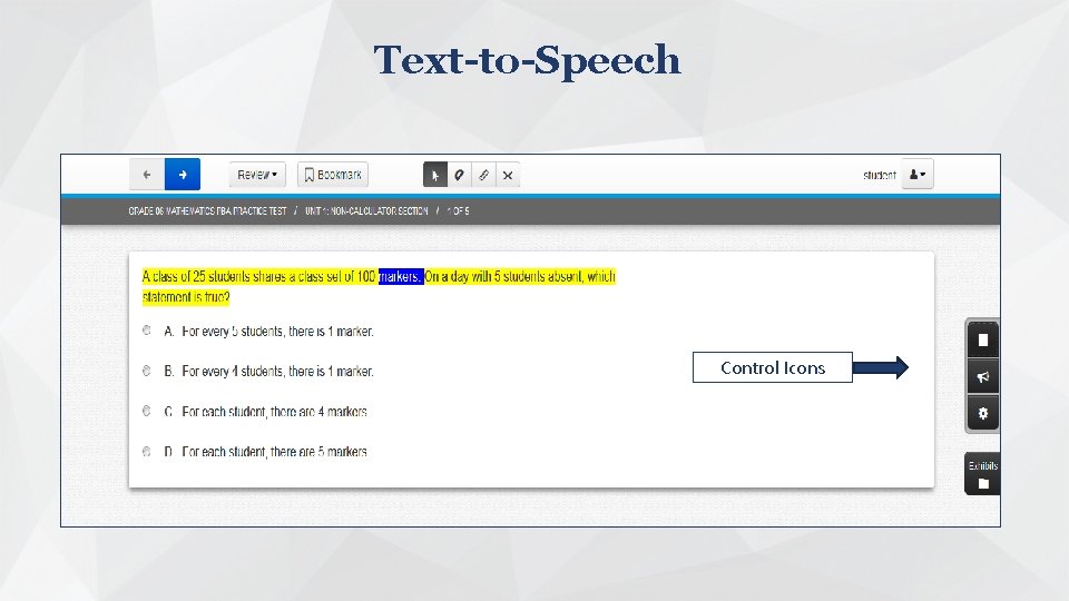 Text-to-Speech Control Icons 
