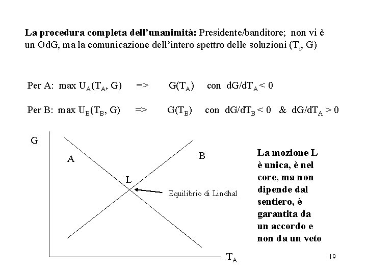 La procedura completa dell’unanimità: Presidente/banditore; non vi è un Od. G, ma la comunicazione