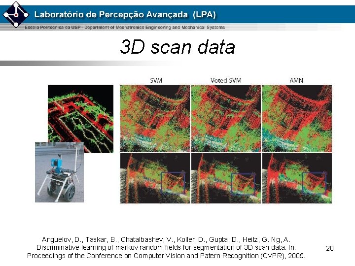 3 D scan data Anguelov, D. , Taskar, B. , Chatalbashev, V. , Koller,