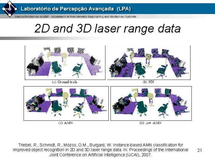 2 D and 3 D laser range data Triebel, R. , Schmidt, R. ,