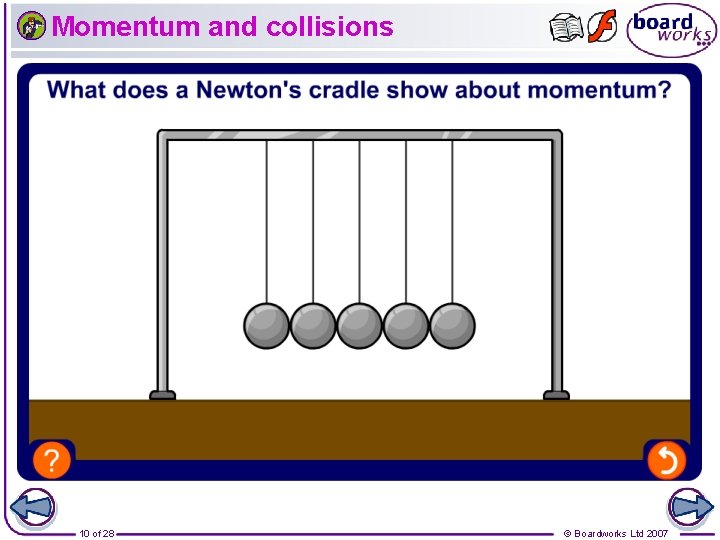 Momentum and collisions 10 of 28 © Boardworks Ltd 2007 
