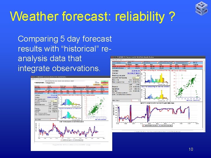 Weather forecast: reliability ? Comparing 5 day forecast results with “historical” reanalysis data that