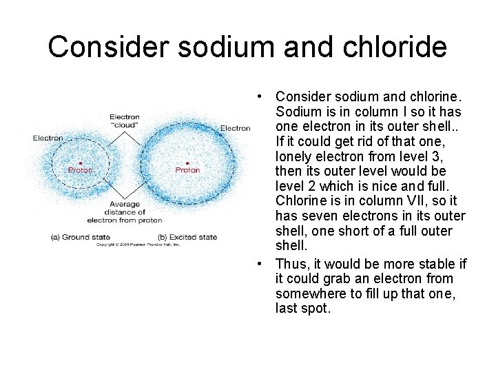 Consider sodium and chloride • Consider sodium and chlorine. Sodium is in column I