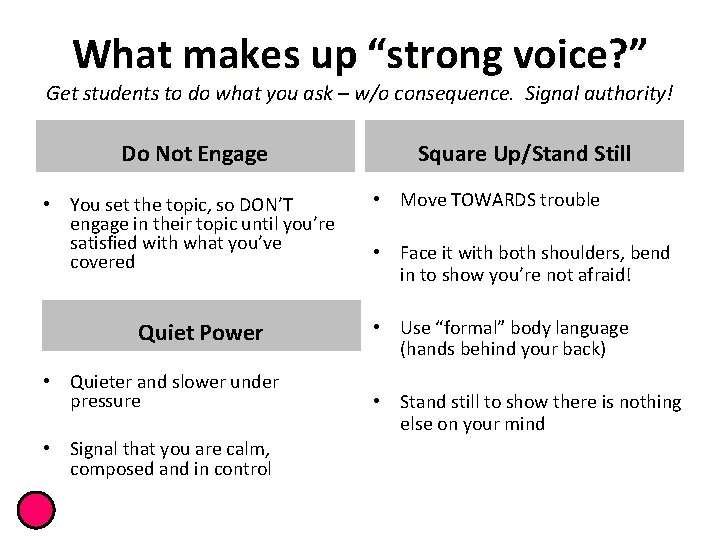 What makes up “strong voice? ” Get students to do what you ask –