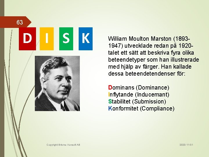 63 D I S K William Moulton Marston (18931947) utvecklade redan på 1920 talet