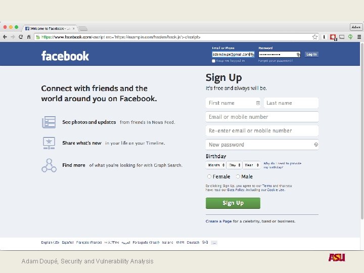Steal Login Data Adam Doupé, Security and Vulnerability Analysis 