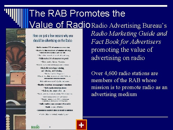 The RAB Promotes the Value of Radio Advertising Bureau’s Radio Marketing Guide and Fact