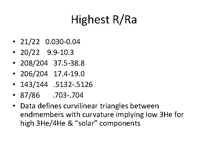 Highest R/Ra • • 21/22 0. 030 -0. 04 20/22 9. 9 -10. 3