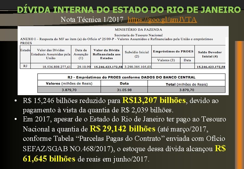 DÍVIDA INTERNA DO ESTADO DO RIO DE JANEIRO Nota Técnica 1/2017 https: //goo. gl/am.