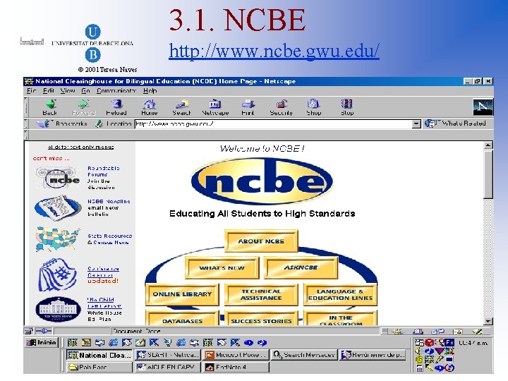 3. 1. NCBE http: //www. ncbe. gwu. edu/ © 2001 Teresa Naves 