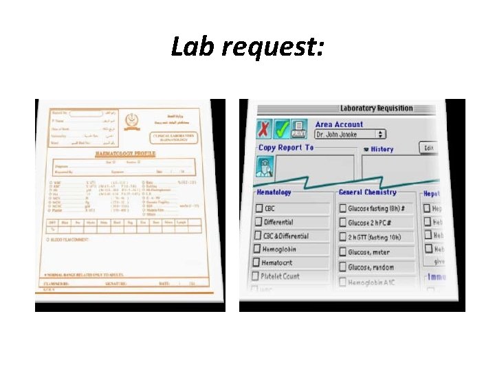 Lab request: 