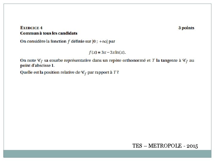 TES – METROPOLE - 2015 