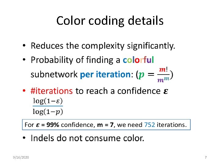 Color coding details • 9/16/2020 7 