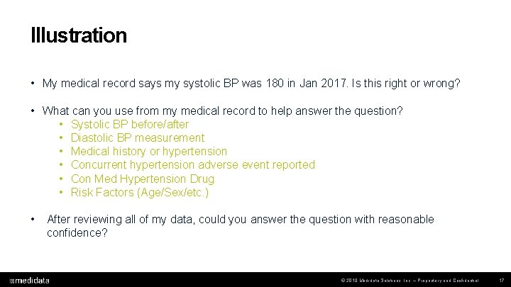 Illustration • My medical record says my systolic BP was 180 in Jan 2017.