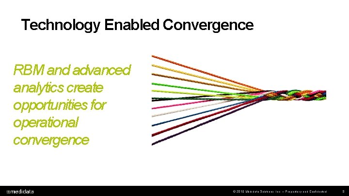 Technology Enabled Convergence RBM and advanced analytics create opportunities for operational convergence © 2019