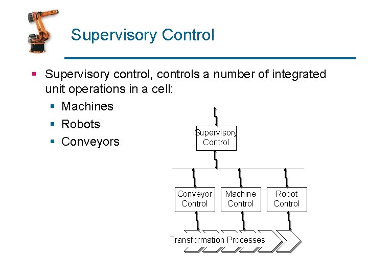 Supervisory Control § Supervisory control, controls a number of integrated unit operations in a