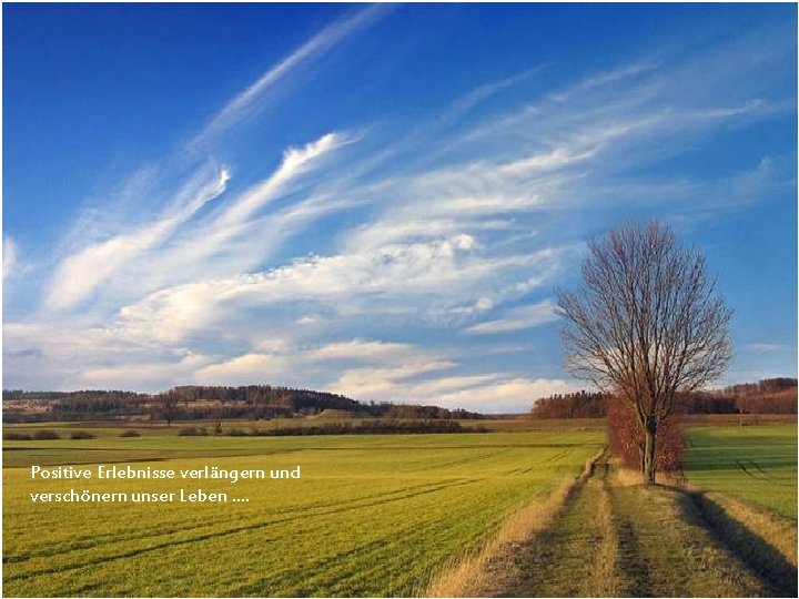 Positive Erlebnisse verlängern und verschönern unser Leben. … 