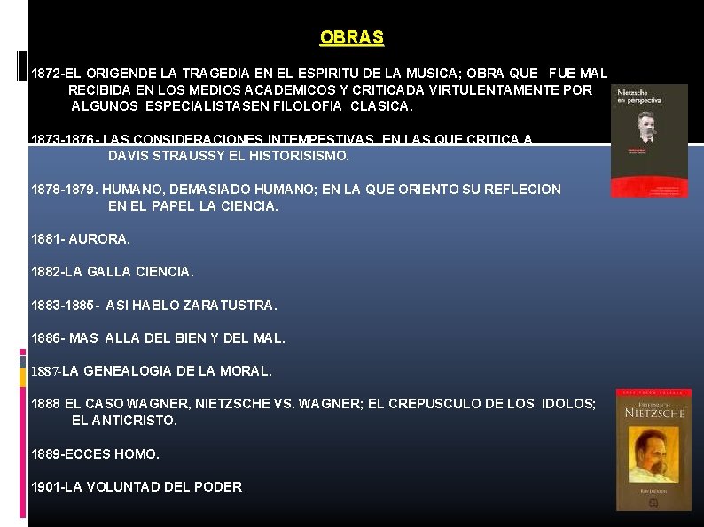 OBRAS 1872 -EL ORIGENDE LA TRAGEDIA EN EL ESPIRITU DE LA MUSICA; OBRA QUE