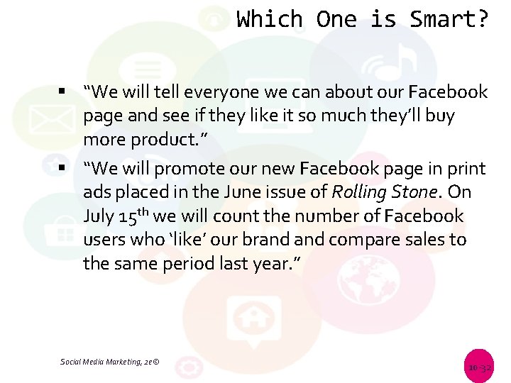 Which One is Smart? “We will tell everyone we can about our Facebook page