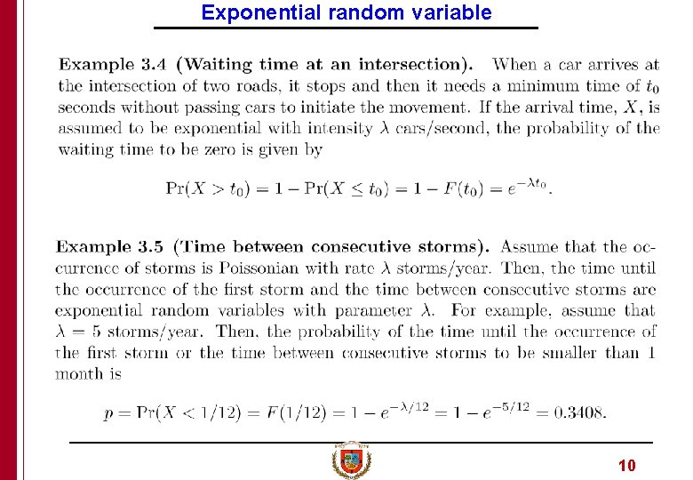 Exponential random variable 10 