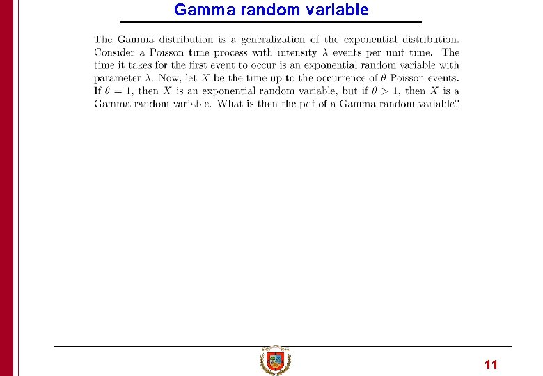 Gamma random variable 11 