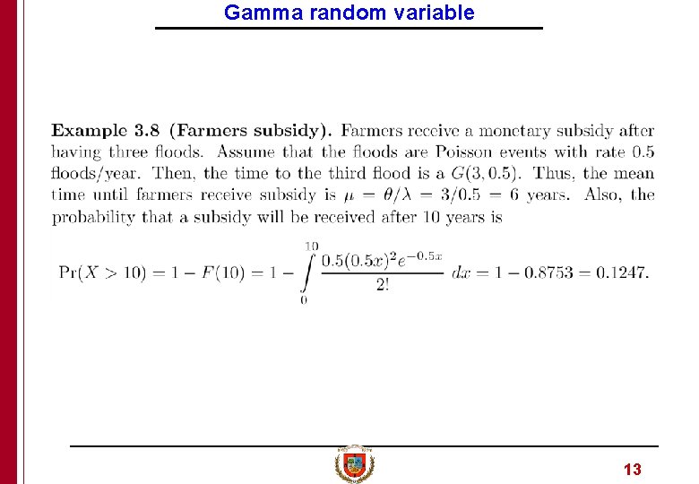 Gamma random variable 13 