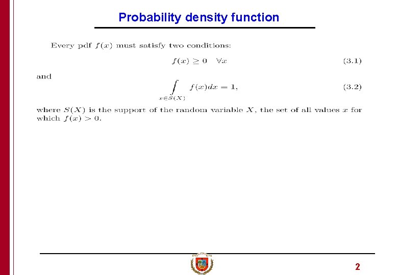 Probability density function 2 
