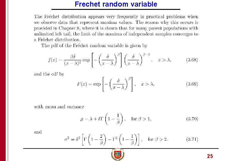 Frechet random variable 25 