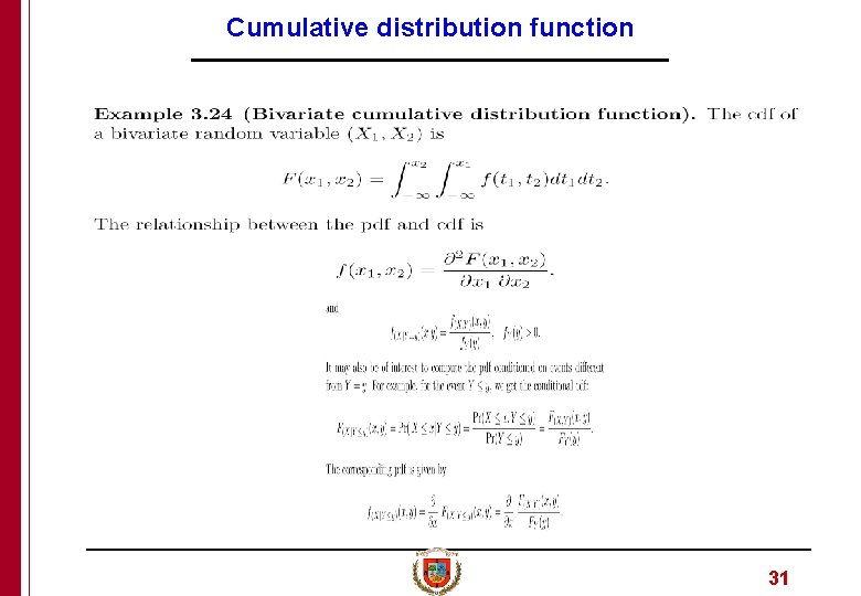 Cumulative distribution function 31 