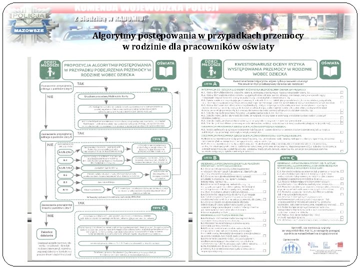 Algorytmy postępowania w przypadkach przemocy w rodzinie dla pracowników oświaty 