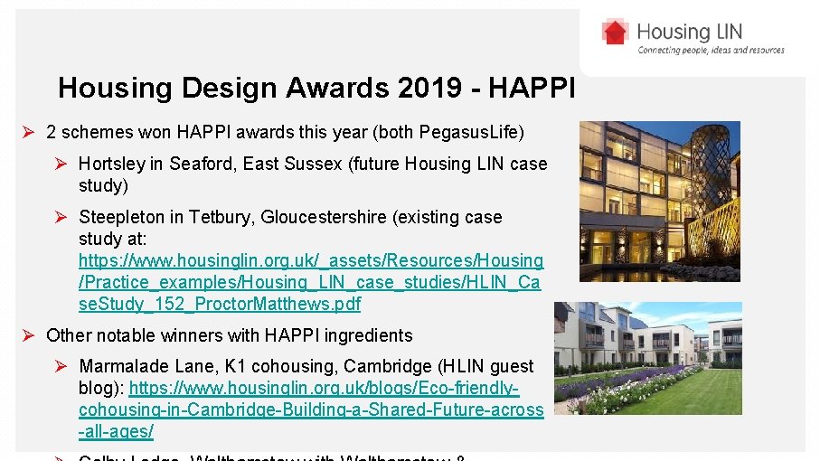 Housing Design Awards 2019 - HAPPI Ø 2 schemes won HAPPI awards this year
