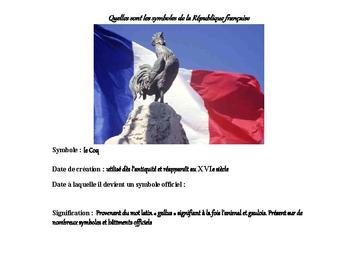 Quelles sont les symboles de la Rpublique franaise