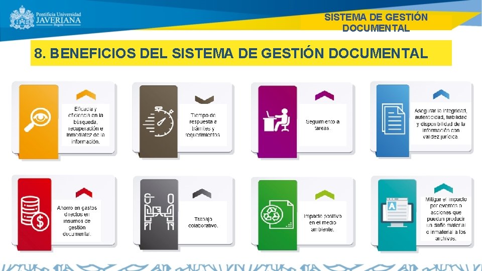 SISTEMA DE GESTIÓN DOCUMENTAL 8. BENEFICIOS DEL SISTEMA DE GESTIÓN DOCUMENTAL 