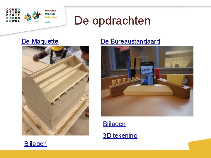 De opdrachten De Maquette De Bureaustandaard Bijlagen 3 D tekening Bijlagen 