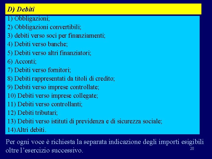 Contabilit e bilancio 2 Gli schemi di bilancio