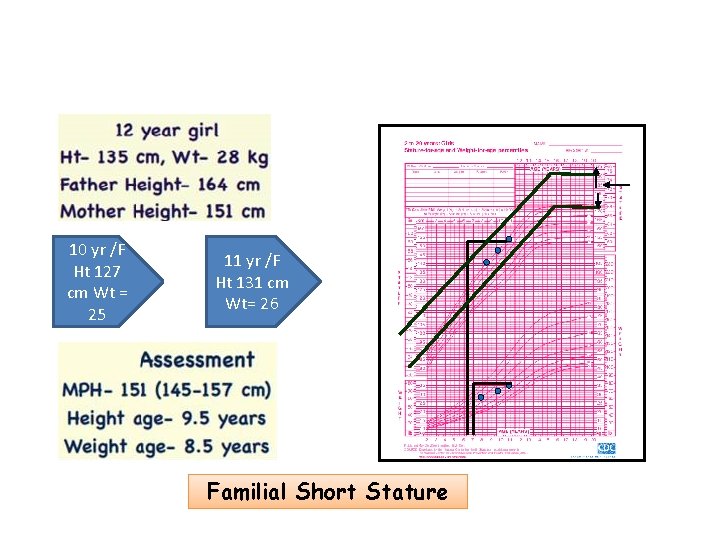 10 yr /F Ht 127 cm Wt = 25 11 yr /F Ht 131